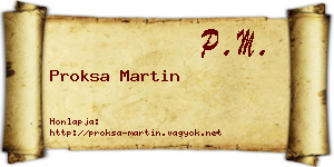 Proksa Martin névjegykártya